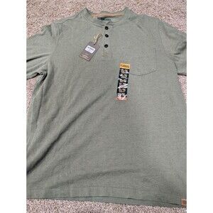 Men's RedHead Ranch Hansboro Pocket Short-Sleeve Henley Size XL Olive Green NWT